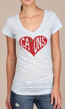 LALadyFanCajunsHeartShirt