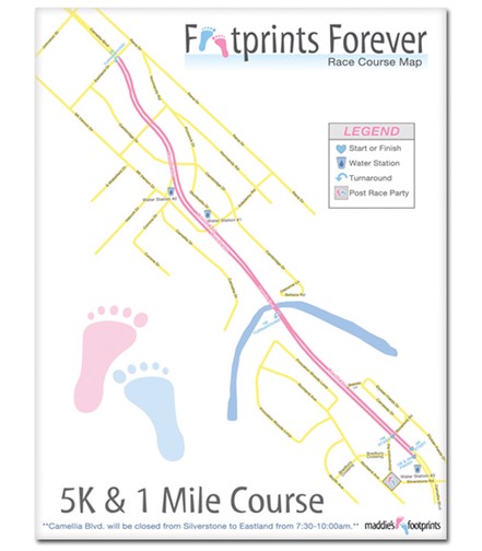 Maddies Footprints - Footprints Forever Race Course Map