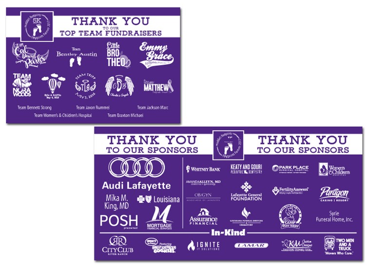 Maddies Footprints - Footprints Forever 2017 Banners