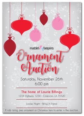 Maddies Footprints - Ornament Auction Invitations