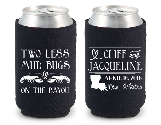 Two_Less_Mud_Bugs_On_The_Bayou_Wedding_Koozies