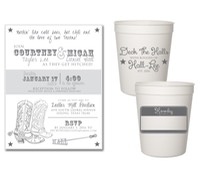 Western Cowboy Wedding Invitation Cups